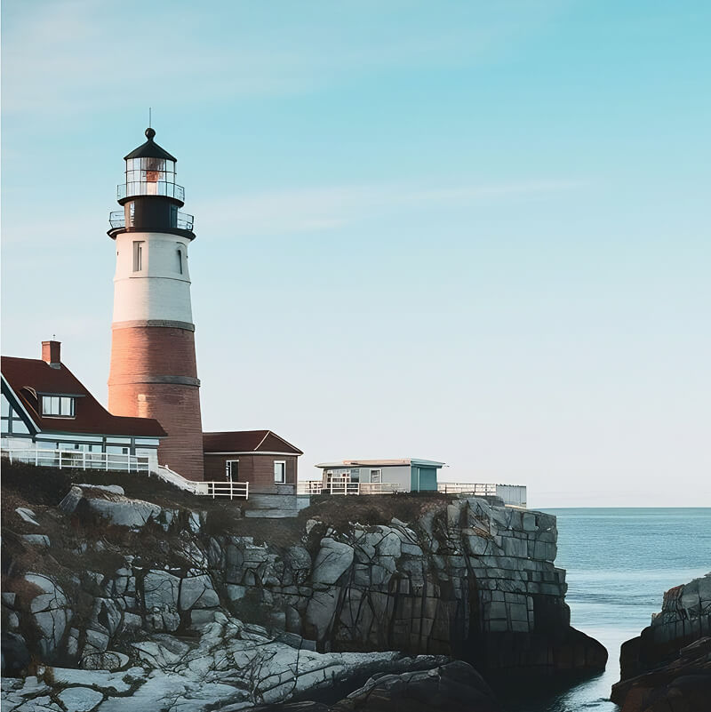 Leuchtturm an der Küste von Rügen